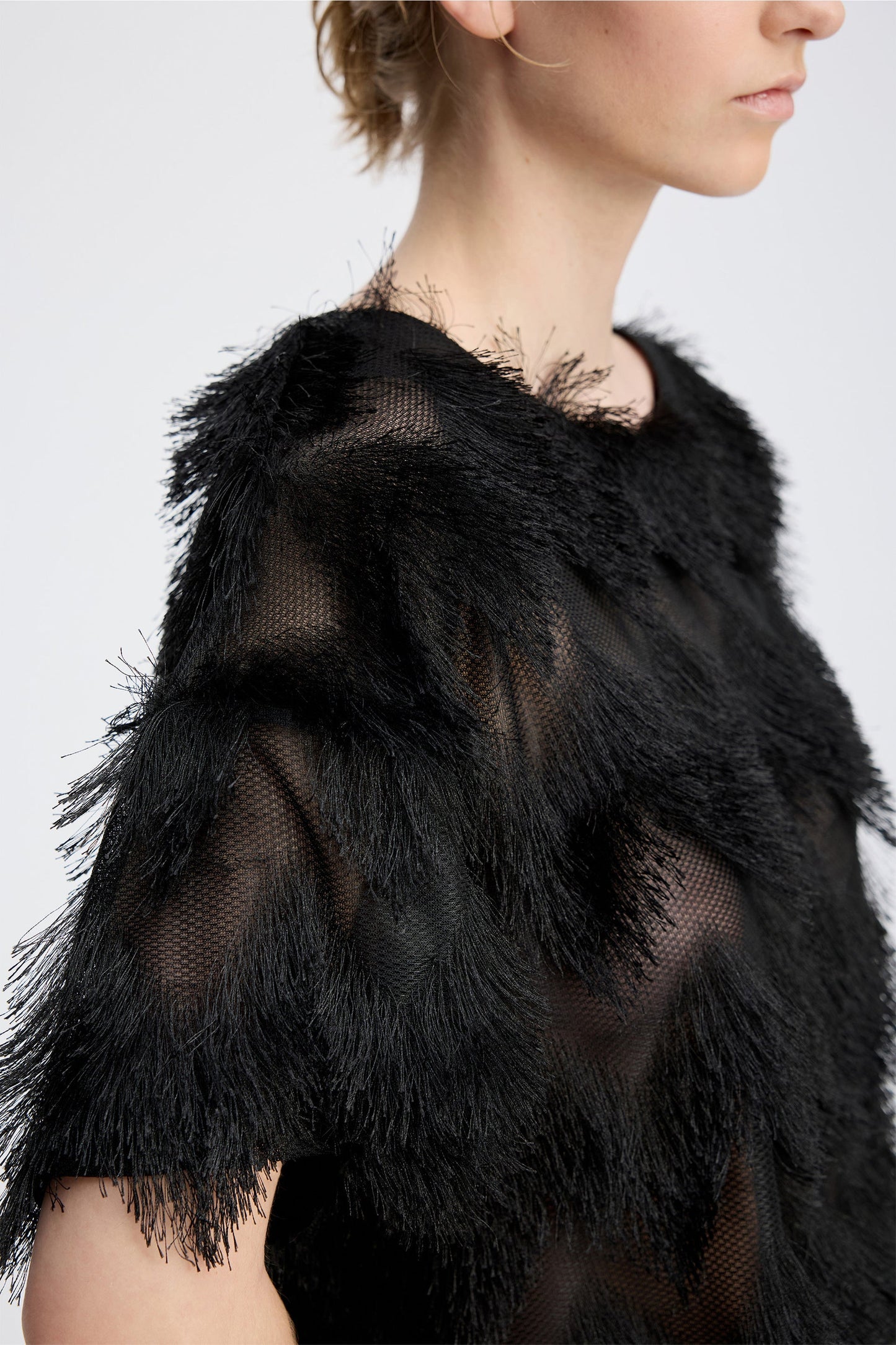 Rossi Fringed Blouse Black