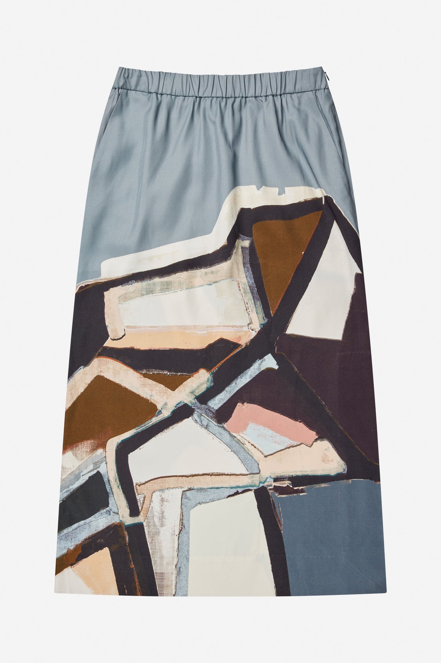 Rocky Printed Viscose Skirt Grey