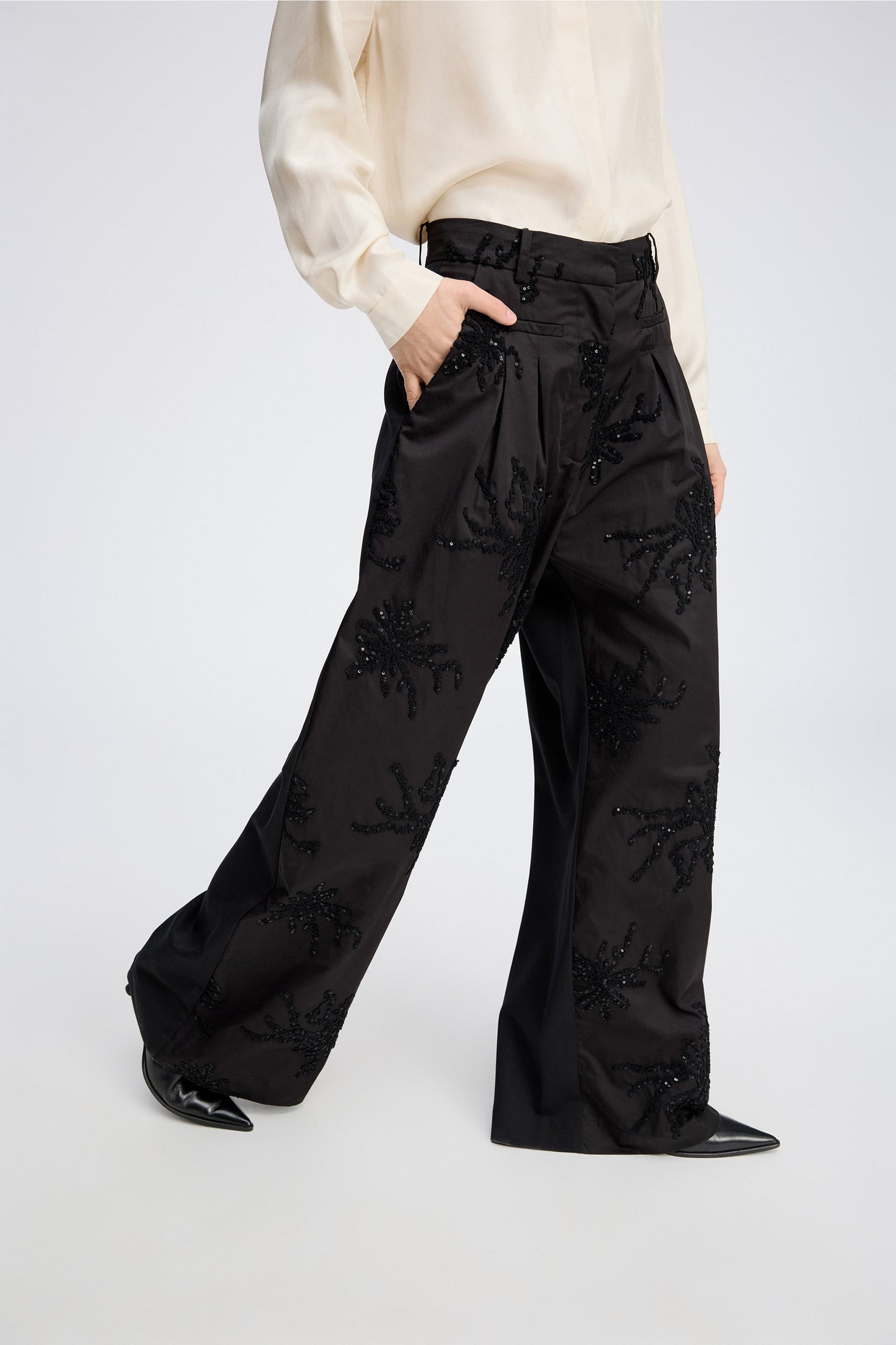 Stormy Sequin detail Tailored Trouser Black