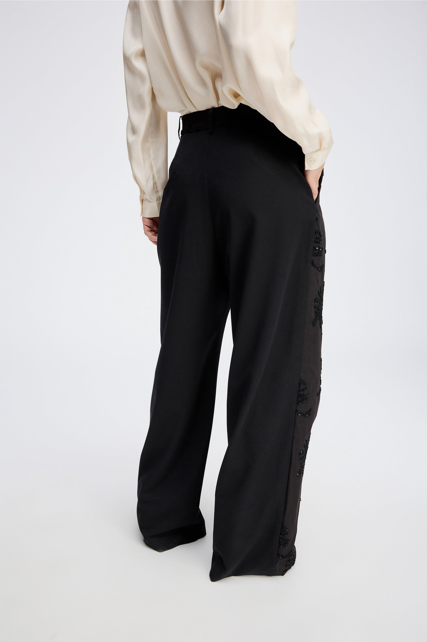 Stormy Sequin detail Tailored Trouser Black