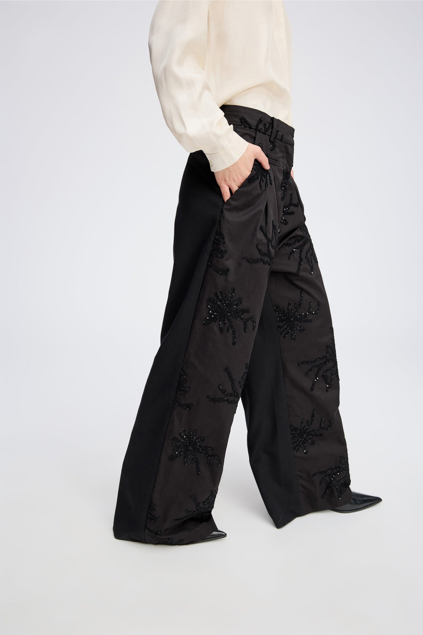 Stormy Sequin detail Tailored Trouser Black