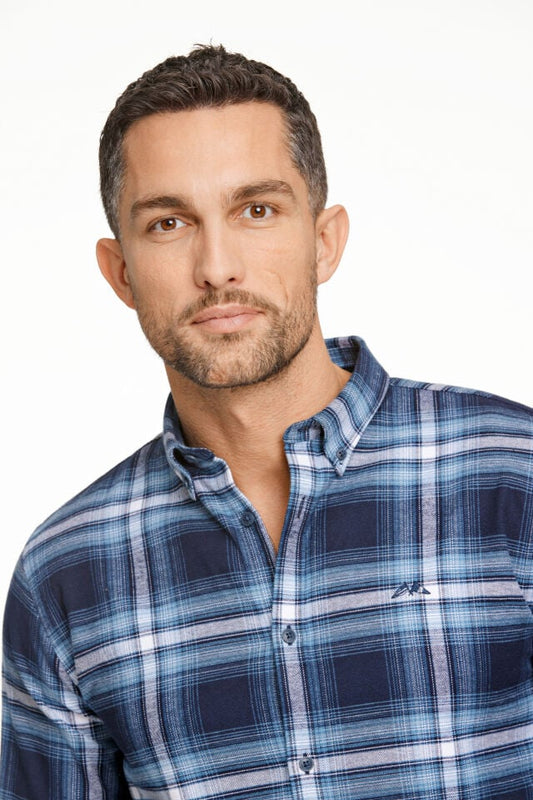 Mens - Checked Cotton Blend Shirt (30-225054)