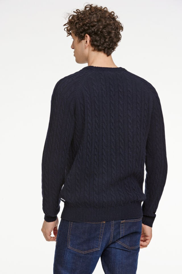 Mens - Lambs Wool Cable Knitted Jumper (30-800227)