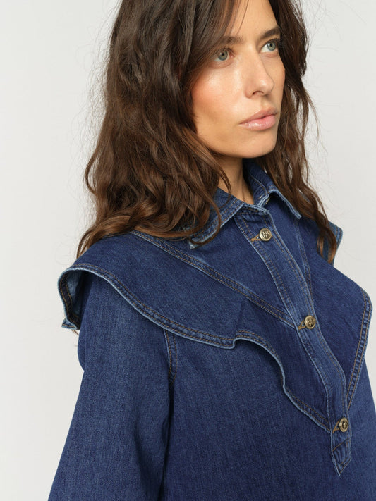 MMIrina Denim Shirt Dark Blue