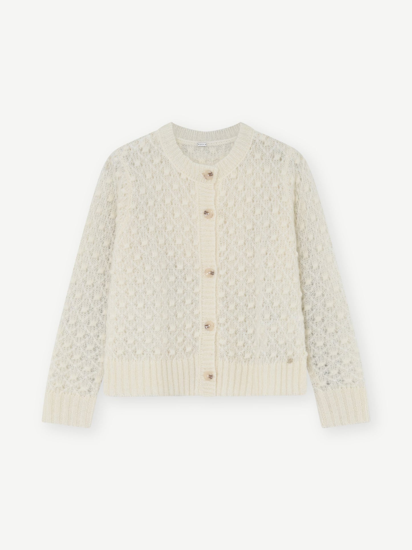 Magda Lace Knitted Cardigan Off White