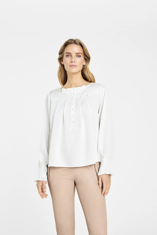Lisette Pleated Blouse Off White