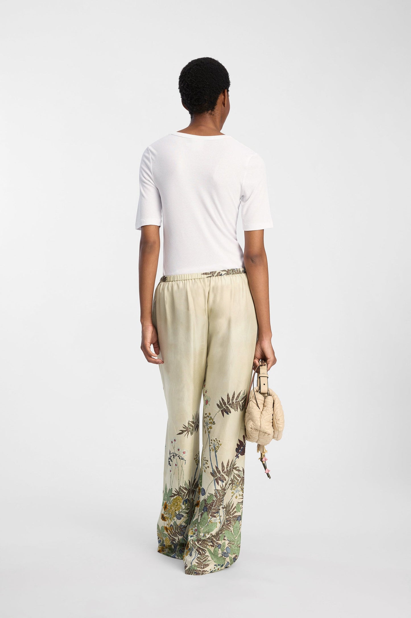 Fabert Floral Printed Silk Trouser PrintCreme
