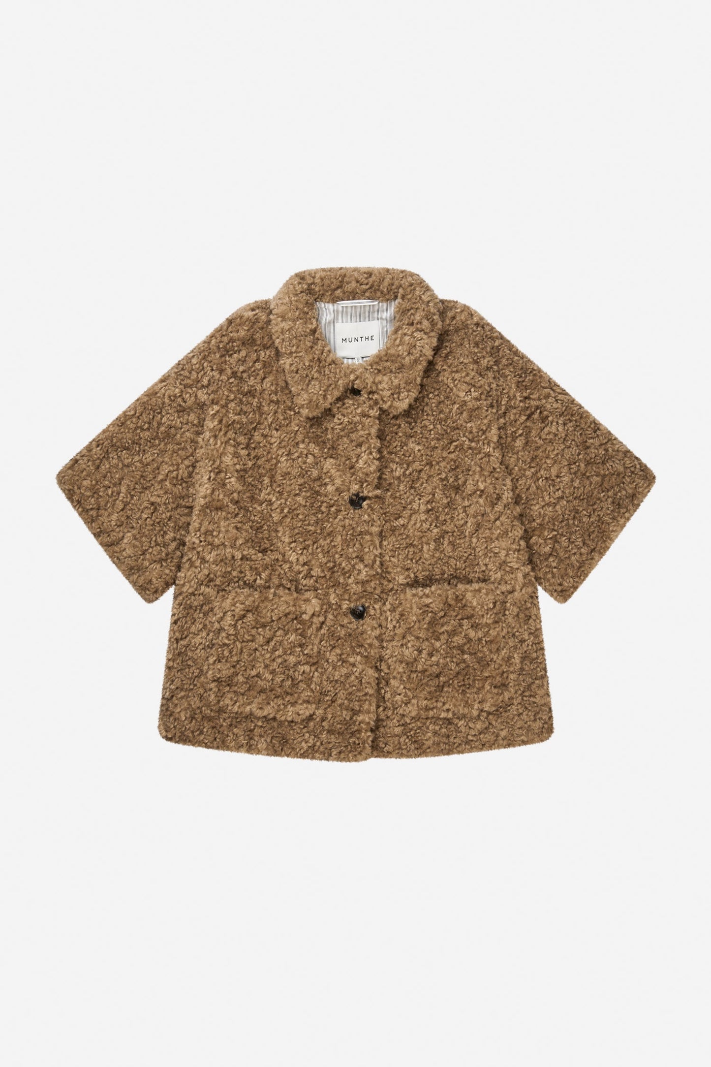 Beline Faux Fur Short Sleeved Jacket Camel