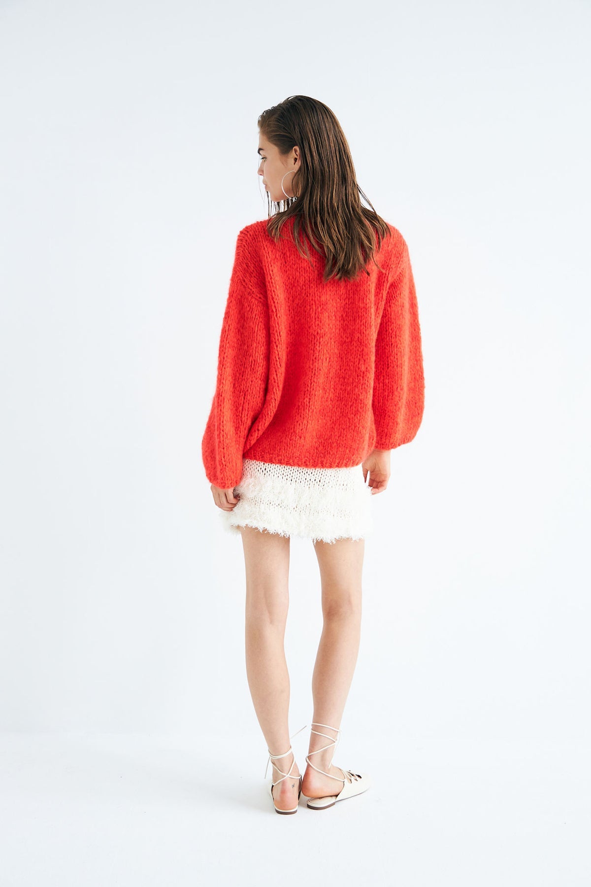 Gina Hand Knitted Cardigan Chili