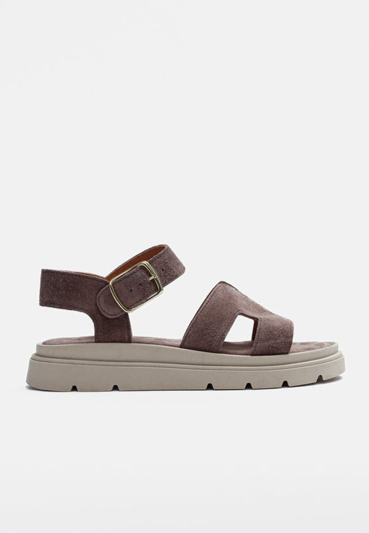 Cindy Suede Sandal Taupe