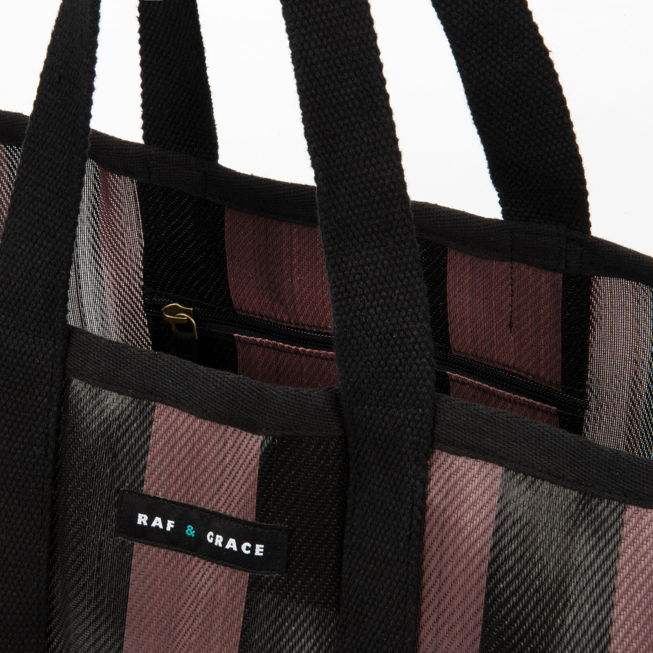 Raf & Grace Large Recycled Large Shopper Fig Brown/Black
