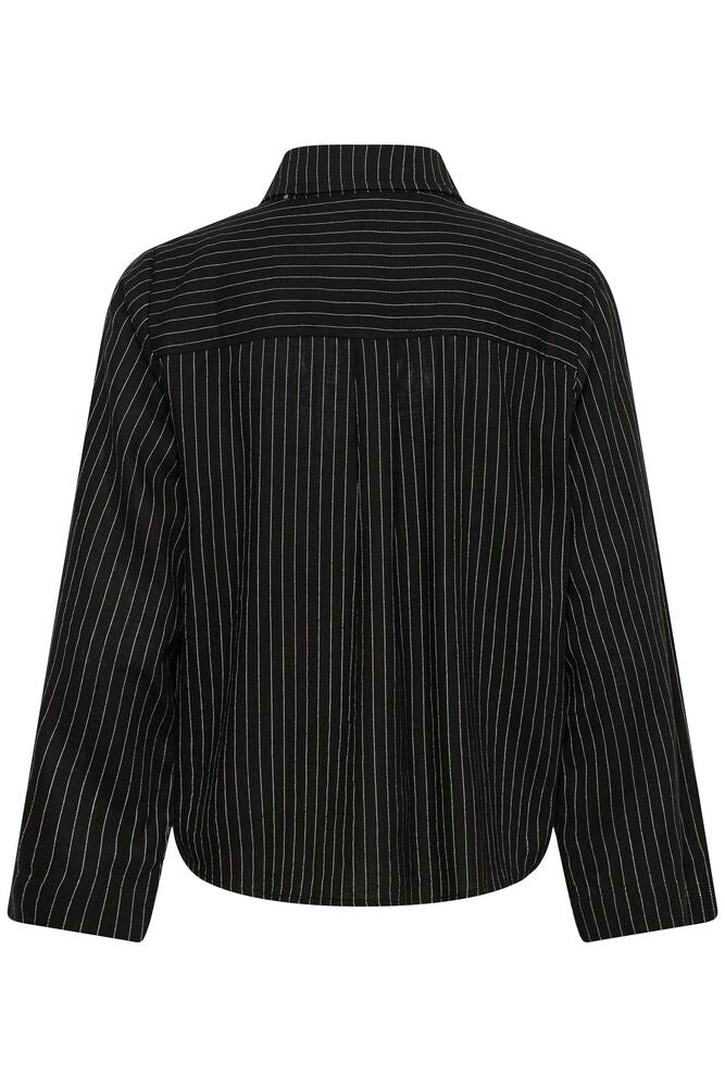 JannieMW Striped Shirt Black W/Oatmeal Stripe