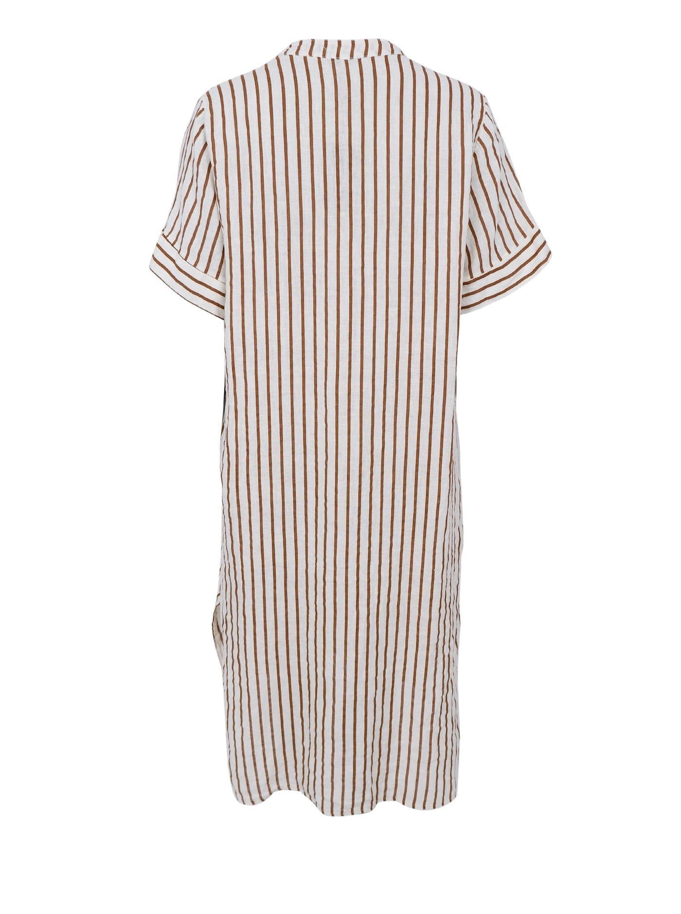 BCMelina Long Linen Dress Camel Stripe