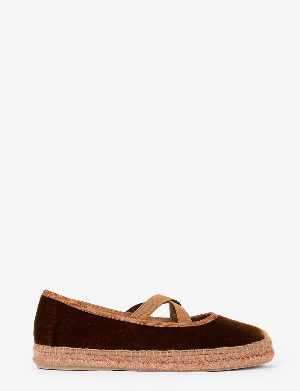 Chico Velvet Cross Band Espadrille Tan
