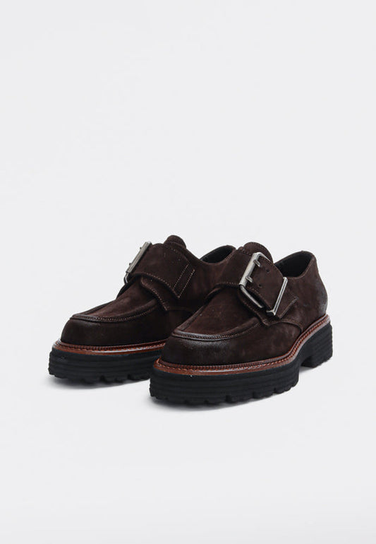 Marissa Buckled Suede Loafer Mocca