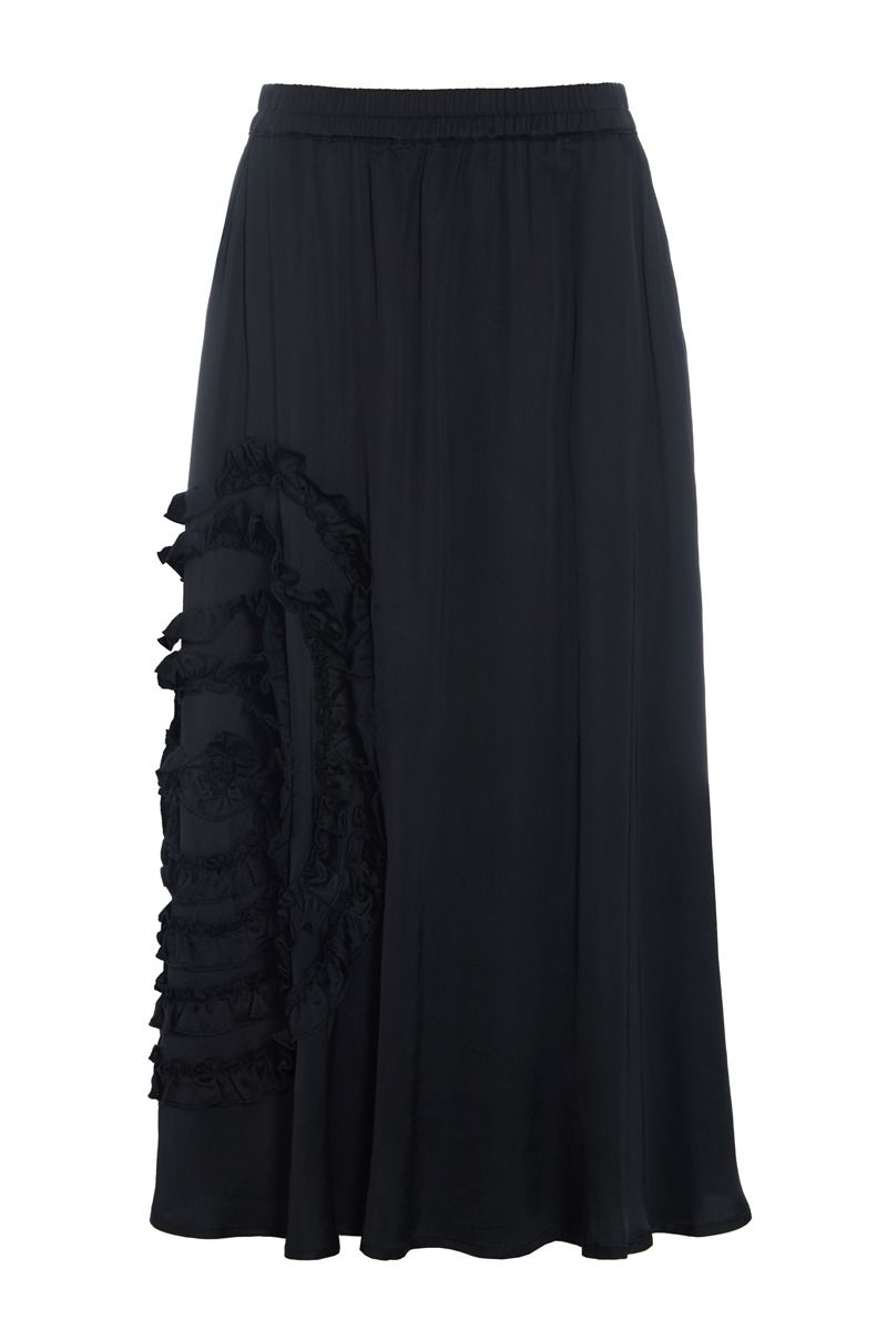 Kuhaku Viscose Skirt with Detail Black