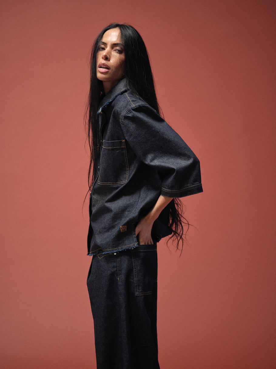 MMHSum Rinse Shirt Dark Blue Denim