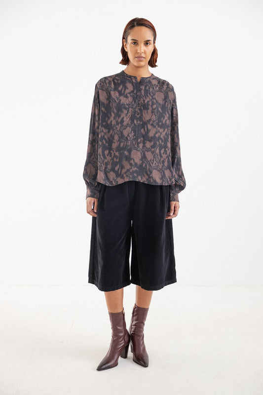 Katlyn Printed Viscose Blouse Garnet
