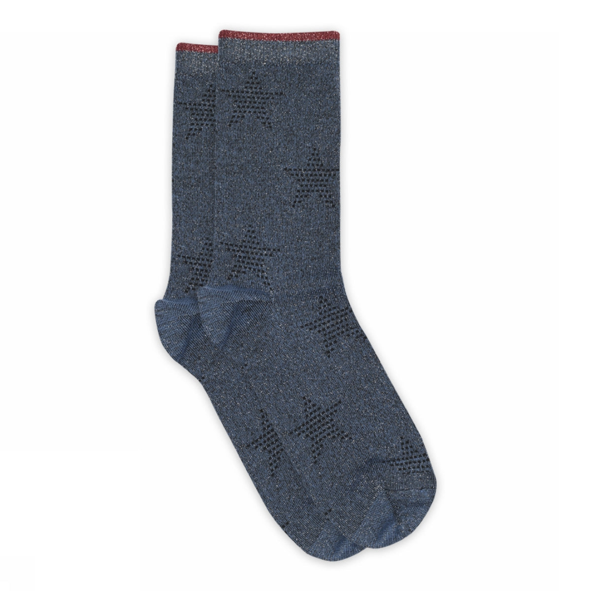 Felicia Star Glitter Sock Dark Denim