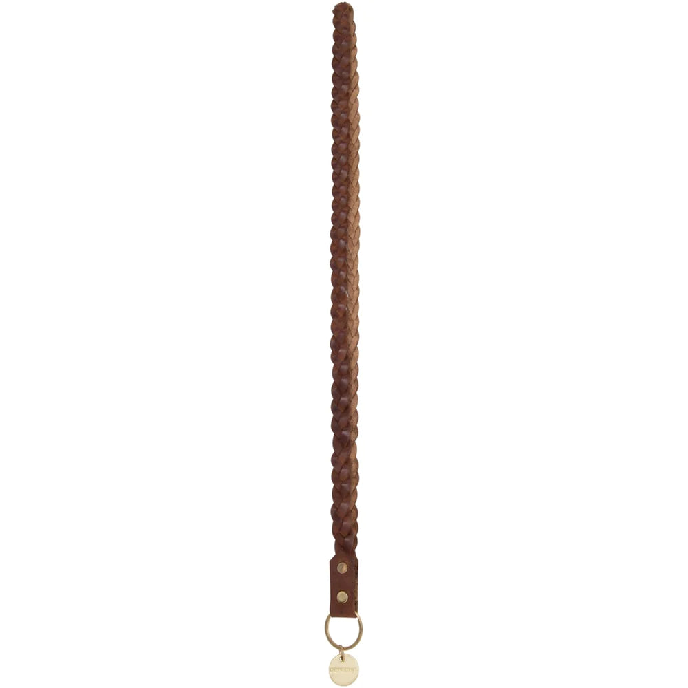 Long Braided Leather Key Hanger