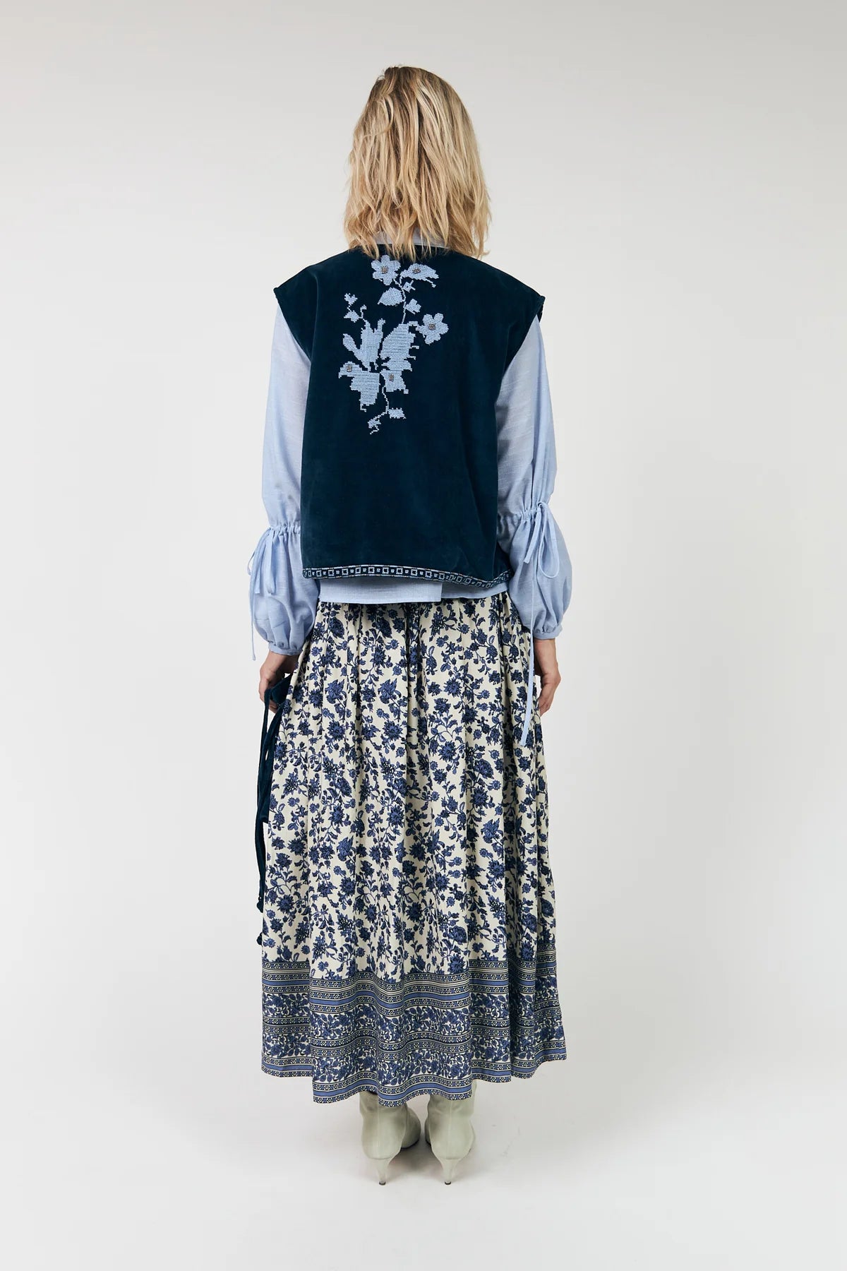 MyraLL Maxi Floral Skirt Blue