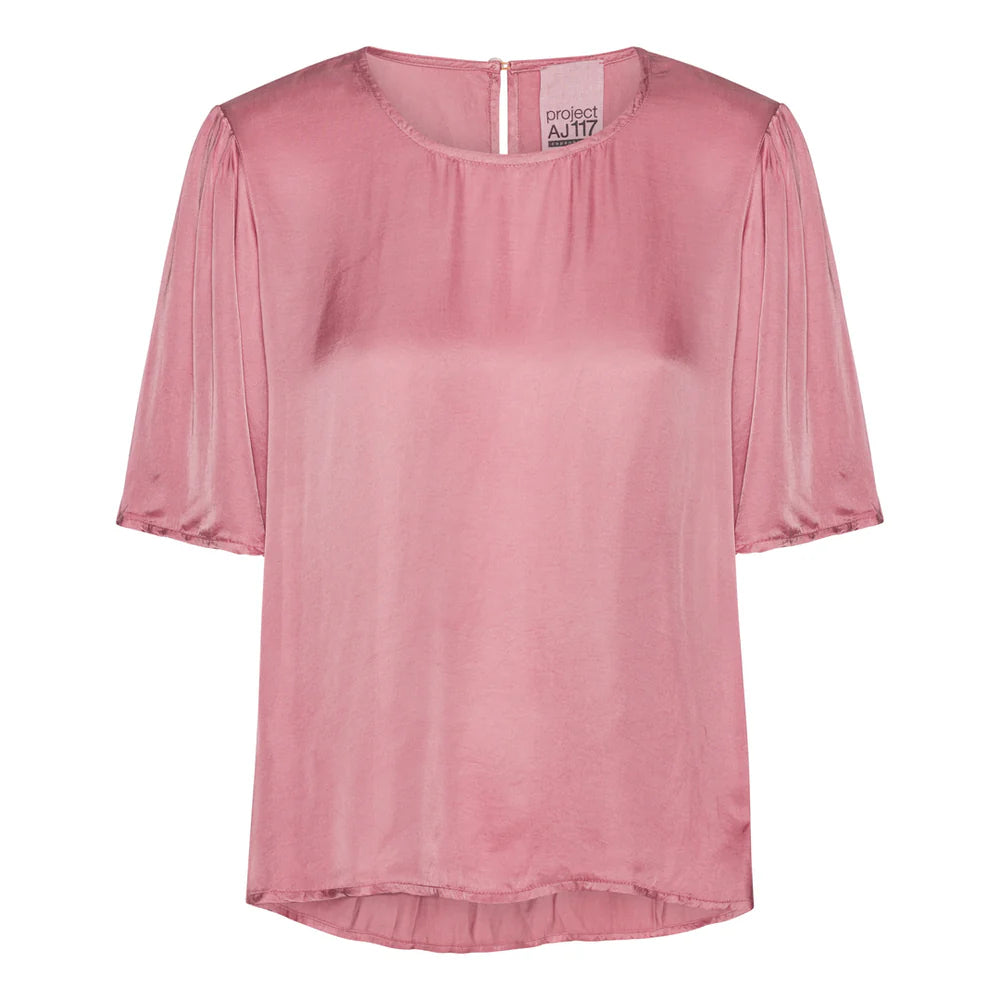 Rose Viscose Short Sleeved Blouse Rose