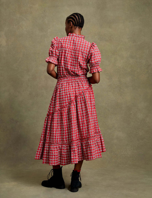 Safi Dress in Moroccan Red