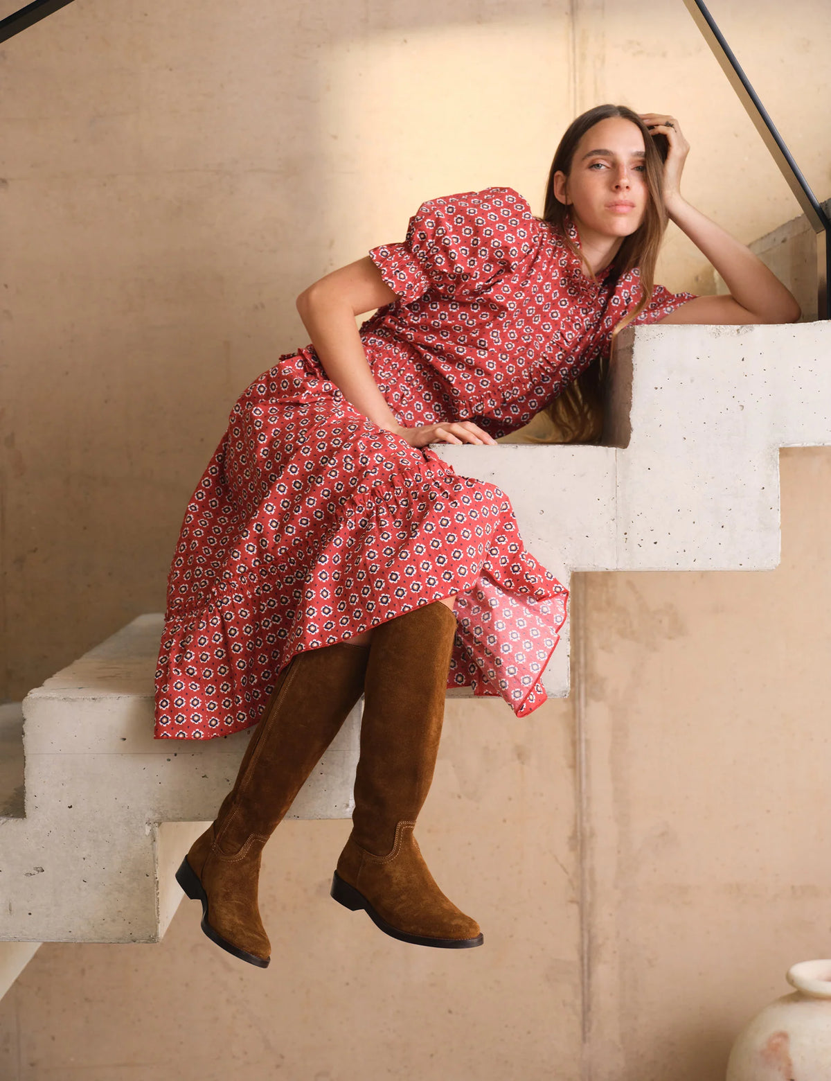 Safi Dress in Moroccan Red