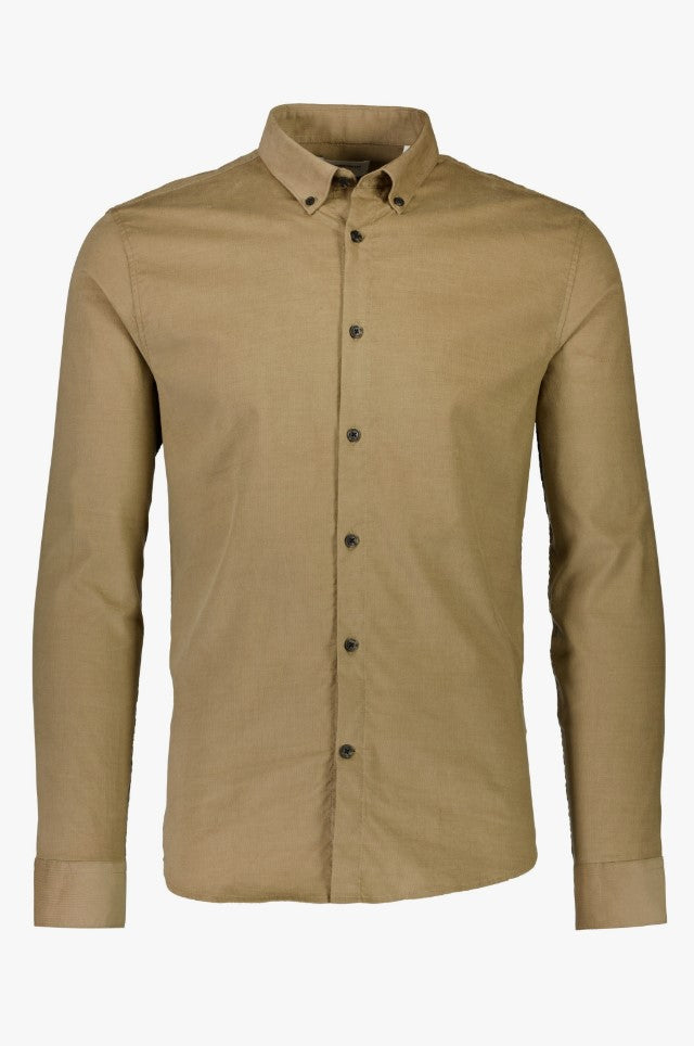 Mens Relaxed Fit Corduroy Shirt Sand