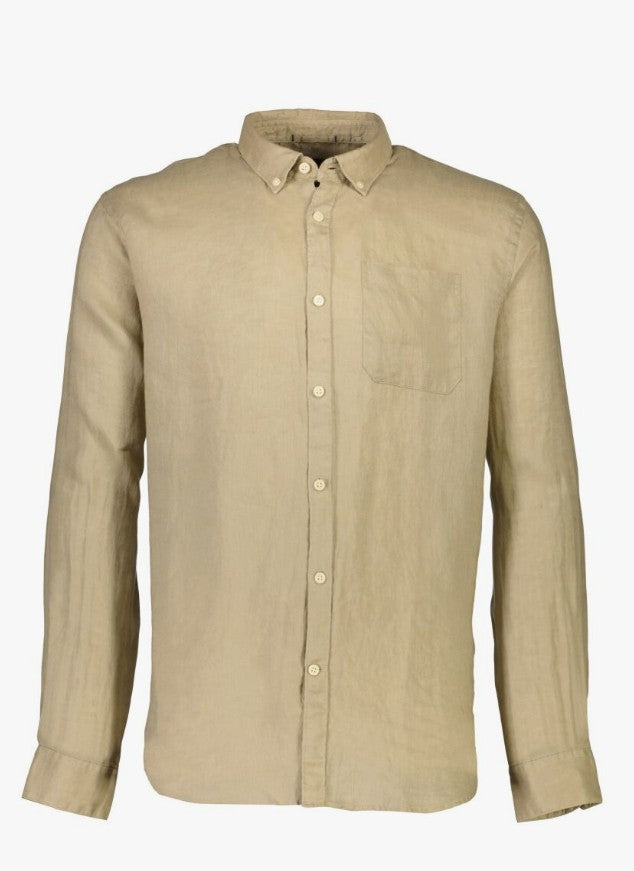 Mens 30-222034 Relaxed Fit Linen Shirt Sand