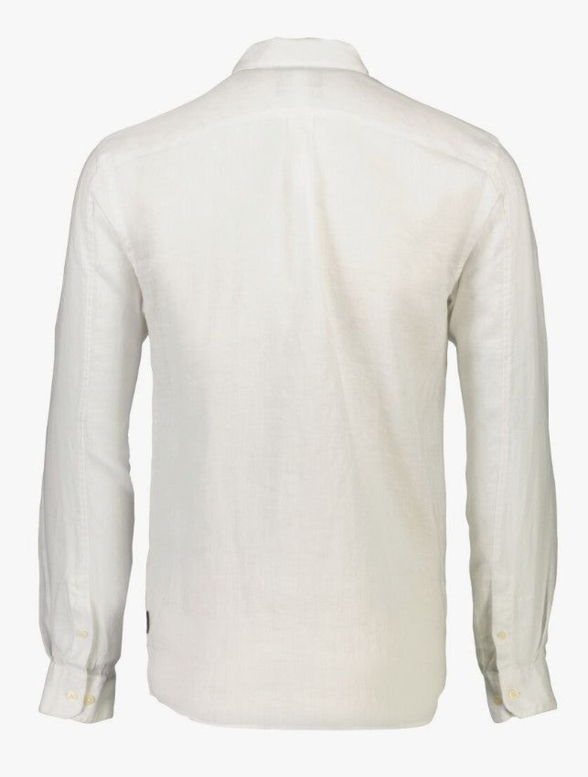 Mens 30-222034 Relaxed Fit Linen Shirt White