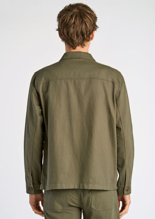 Mens Cotton Overshirt Dusty Olive