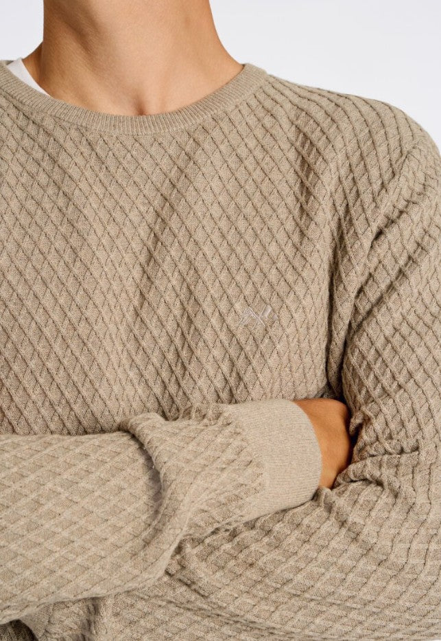 Mens 30-825013 Knitted Jumper Sand