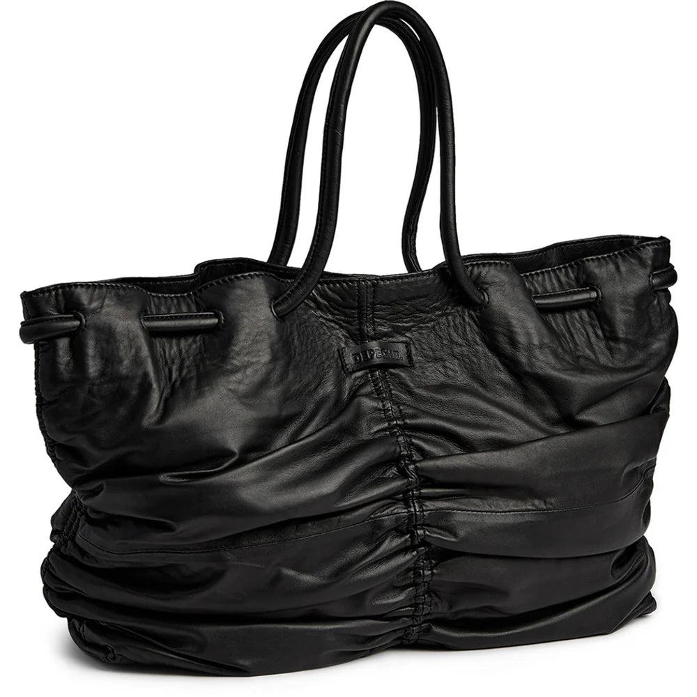 16578 - Super Soft Leather Shopper Black