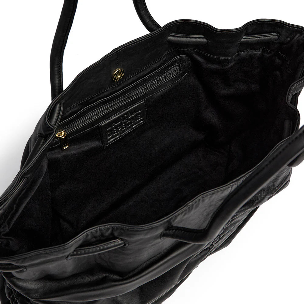 16578 - Super Soft Leather Shopper Black