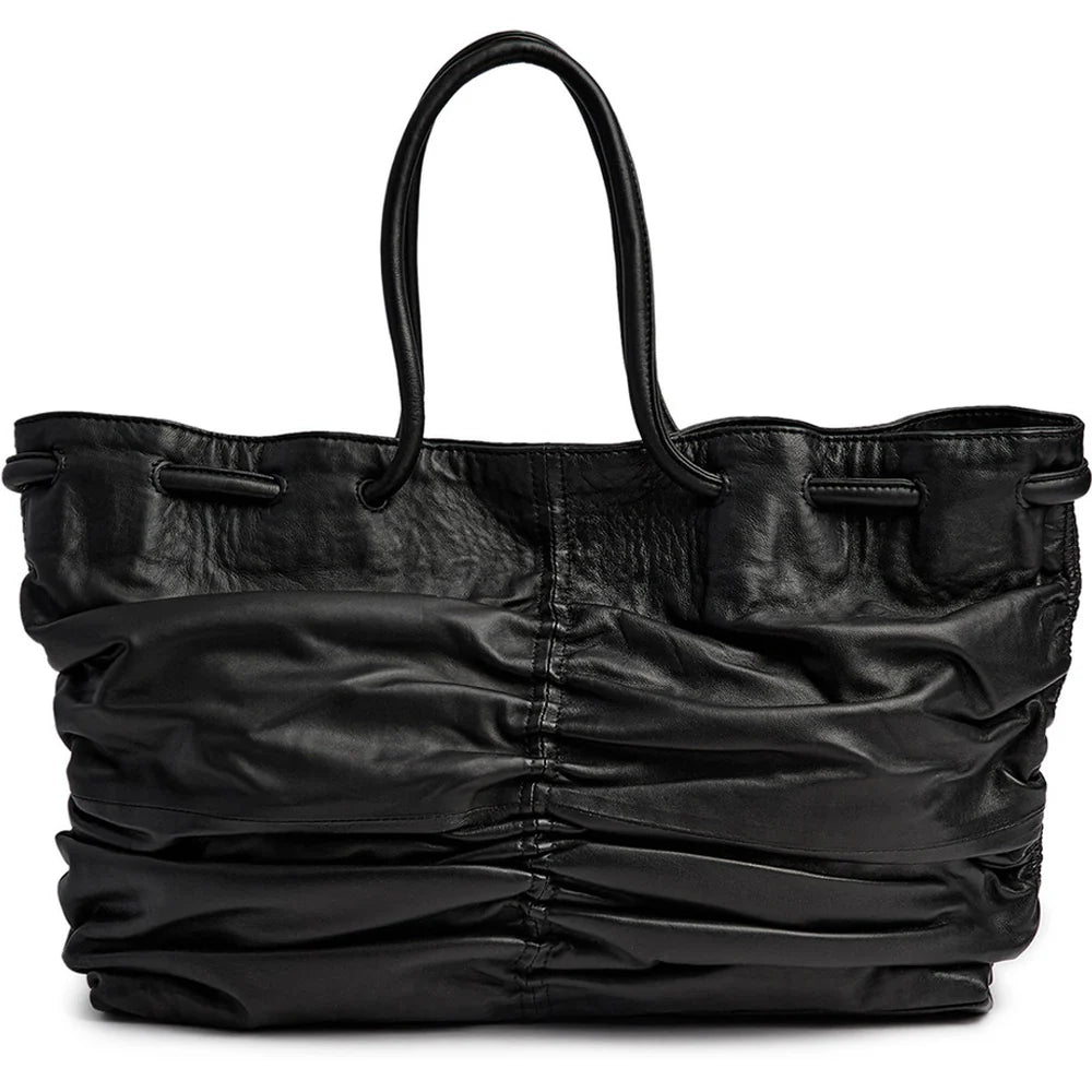 16578 - Super Soft Leather Shopper Black