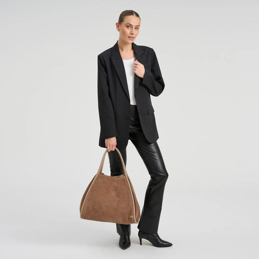 16466 - Madrid Suede Shopper Taupe