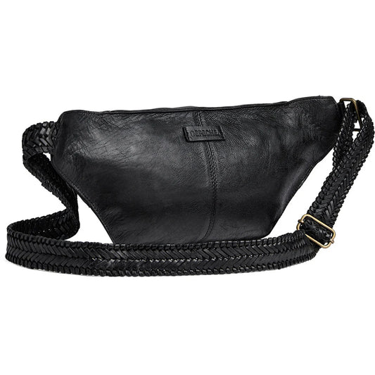 16452 - Trendy Leather BumBag Black