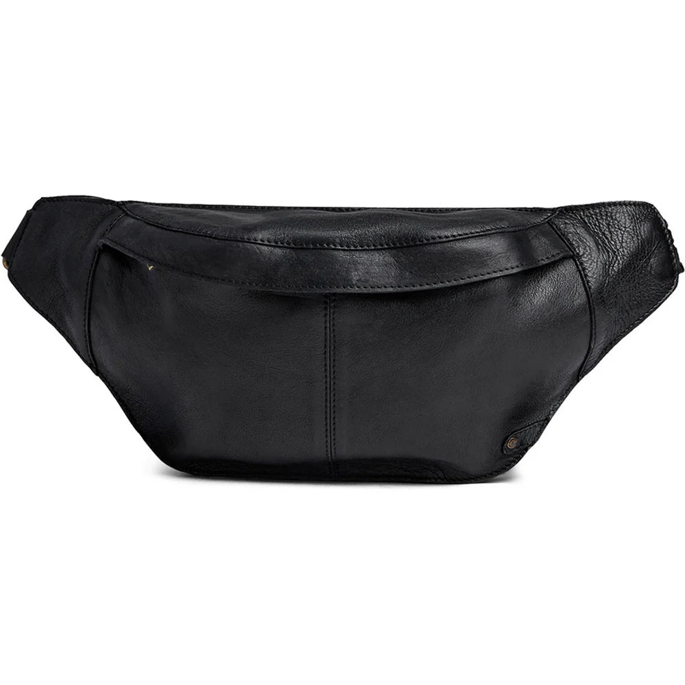 16452 - Trendy Leather BumBag Black