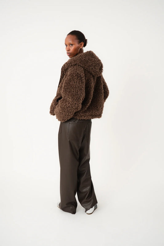 WanLL Short Hooded Jacket Dark Mokka