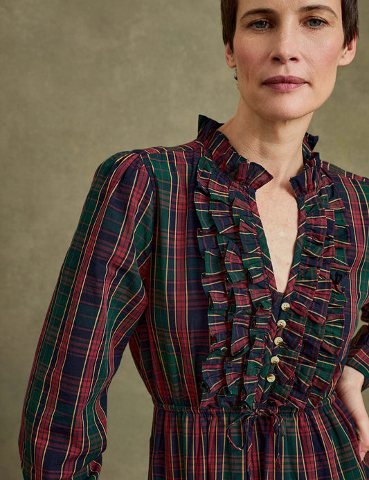 Wenham Tartan Dress Navy