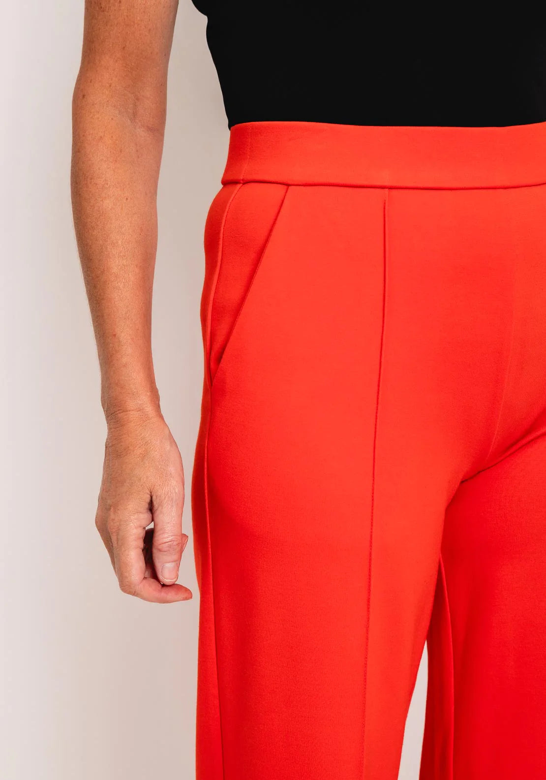 Masai Piana Jersey Wide Leg Crop Trouser Spicy Orange