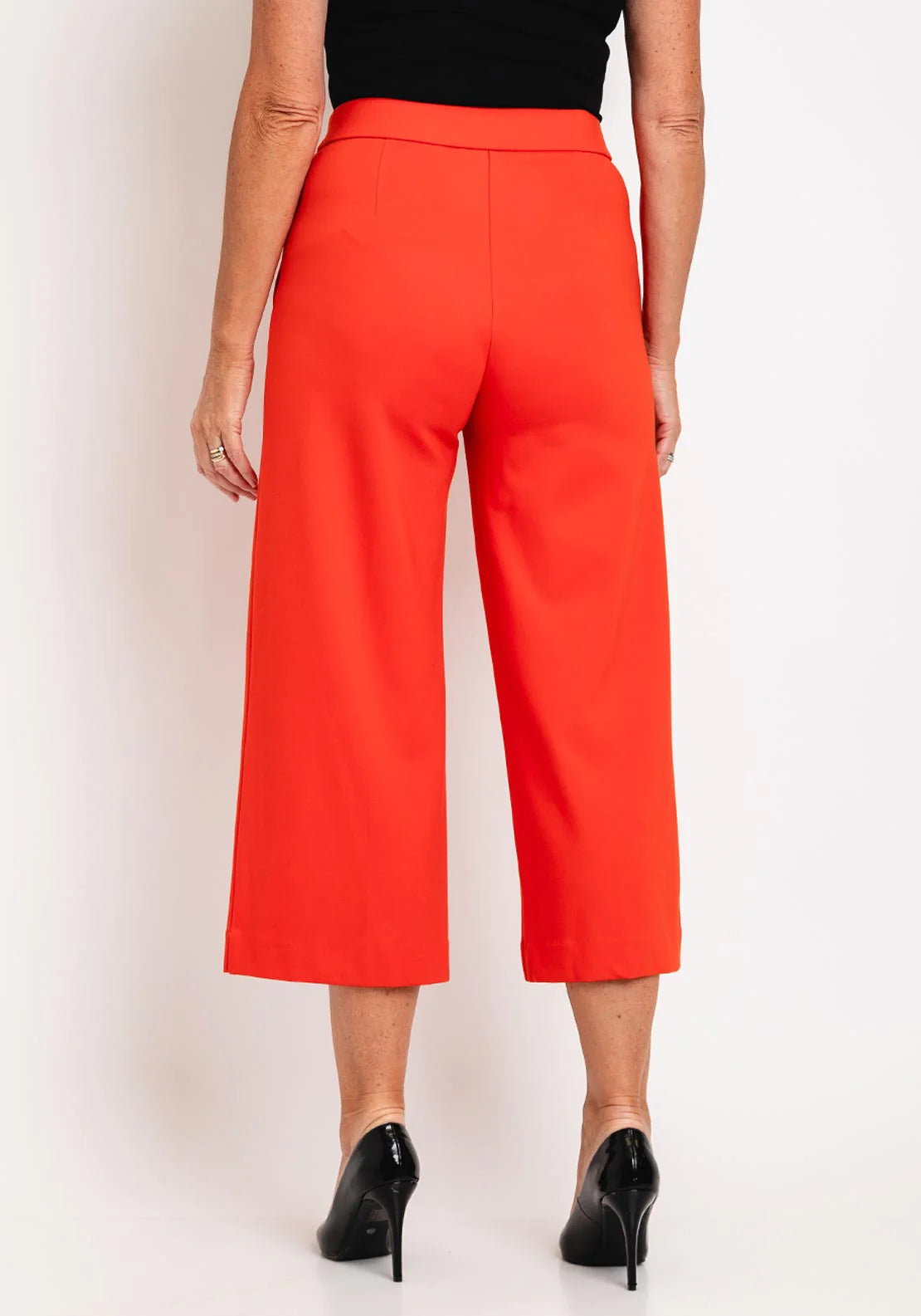 Masai Piana Jersey Wide Leg Crop Trouser Spicy Orange