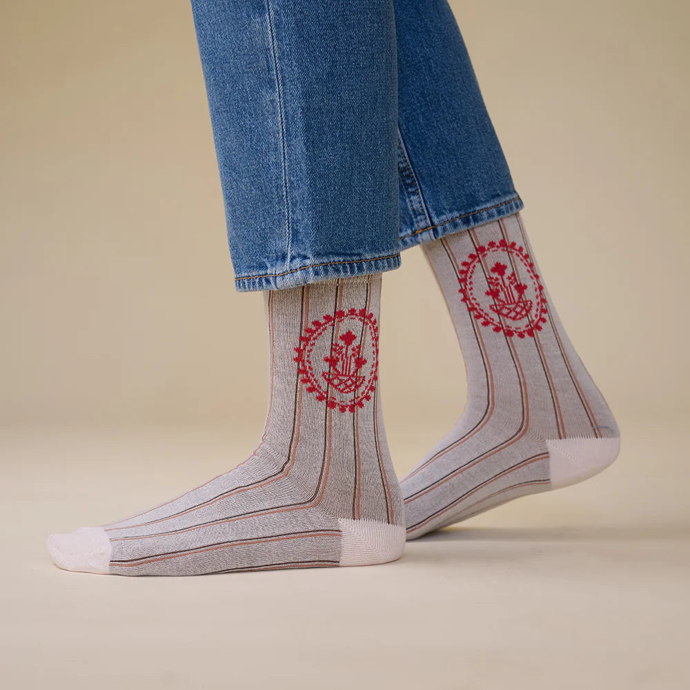 12-77749 Kamille Bamboo Striped Sock