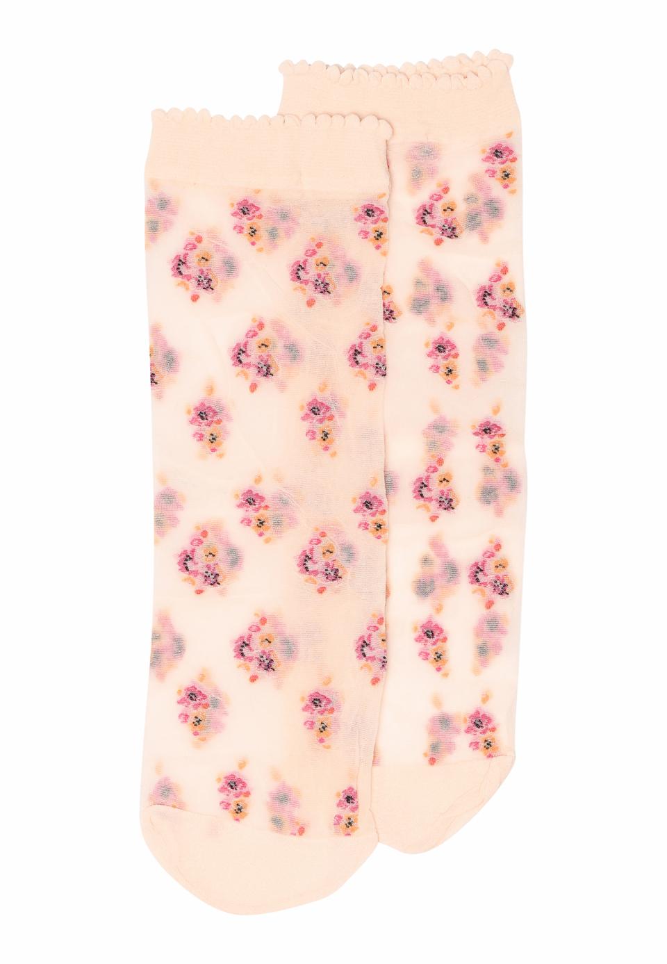 Layla Nylon Ankle Sheers Strawberry Cream