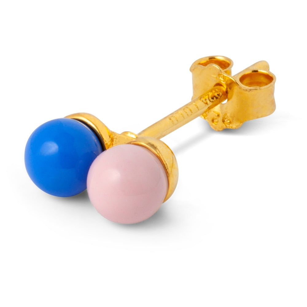 Double Colour Ball Single Stud Earring