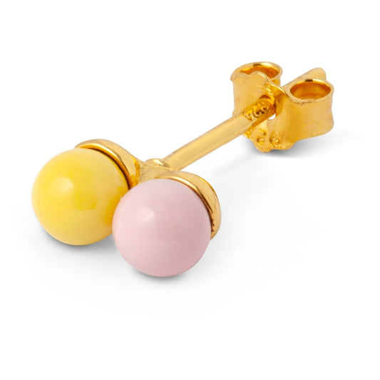 Double Colour Ball Single Stud Earring