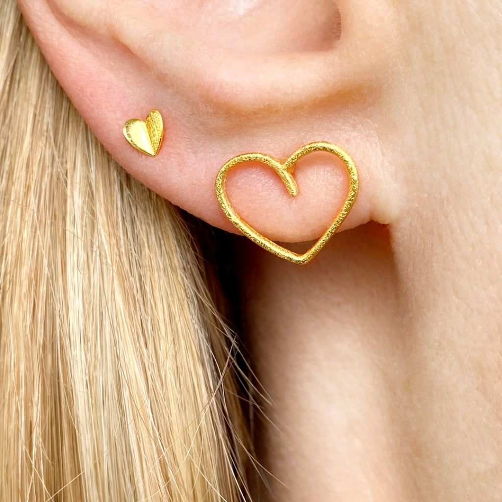 Happy Heart Single Stud Earring Pink
