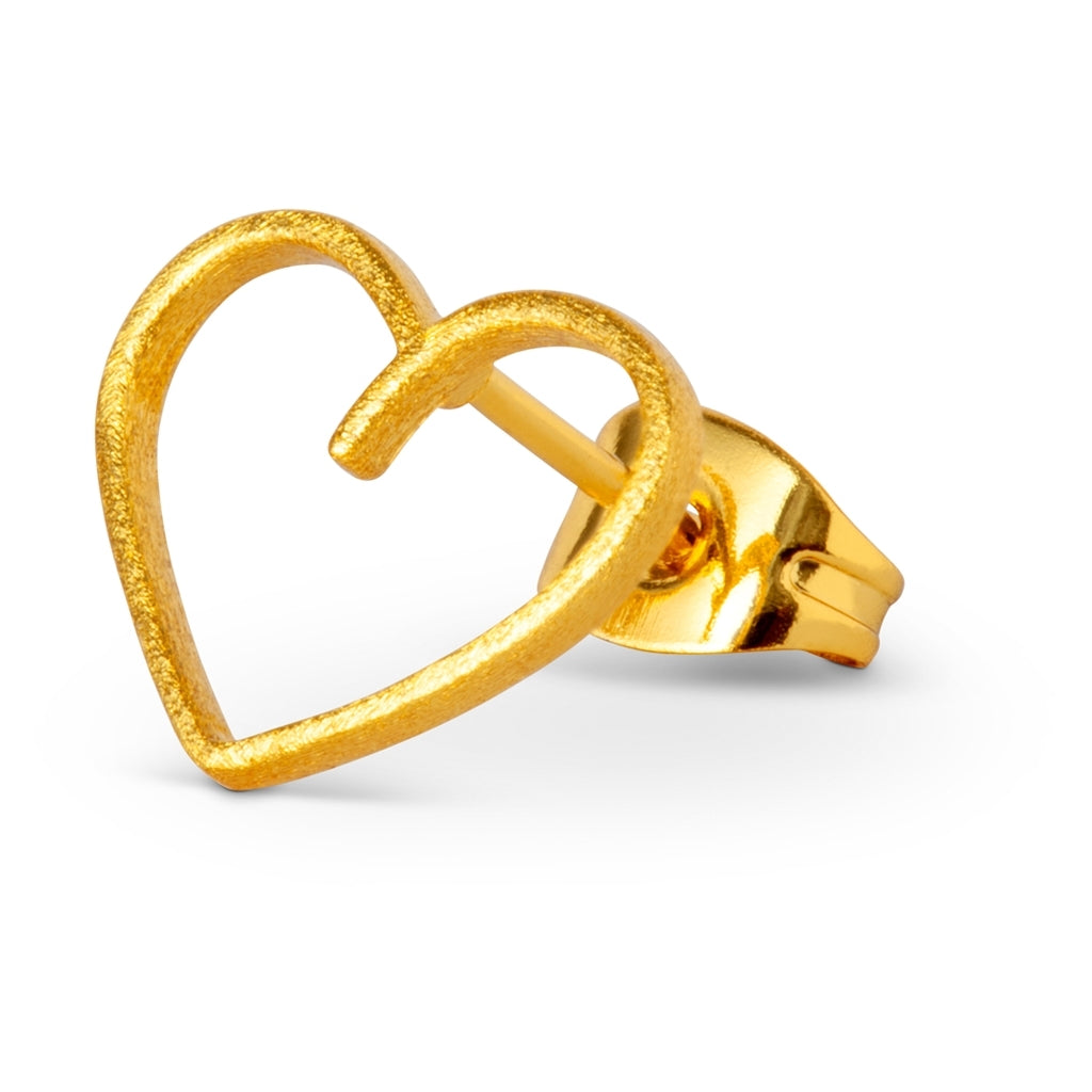 Happy Heart Single Stud Earring Pink
