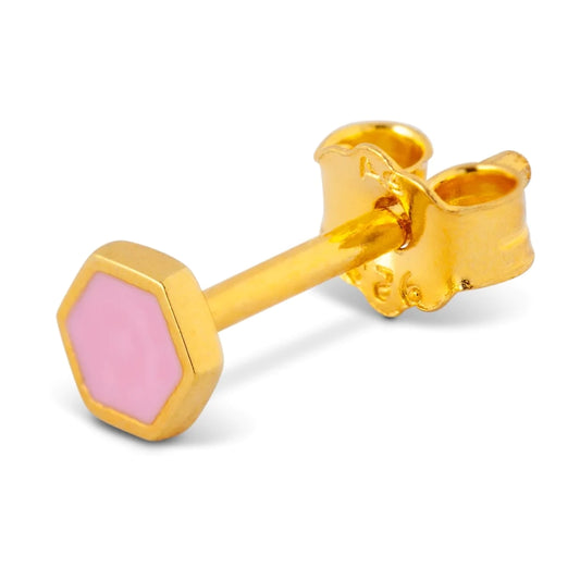 Honey Single Stud Earring Pink/Gold